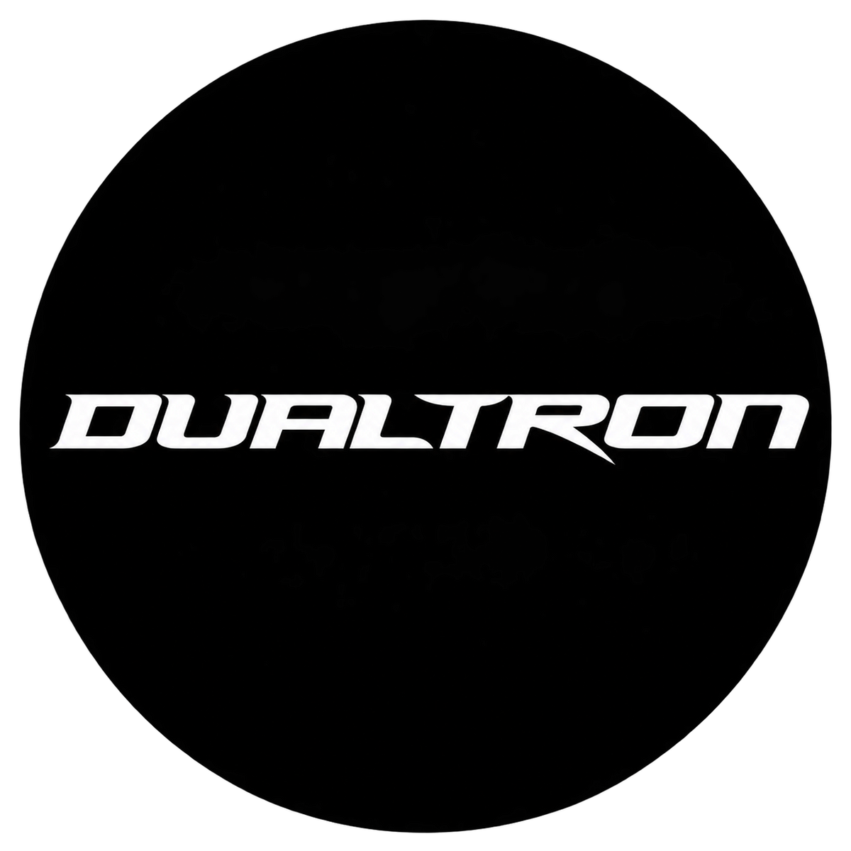 Dualtron – weisser Schriftzug im schwarzen Kreis