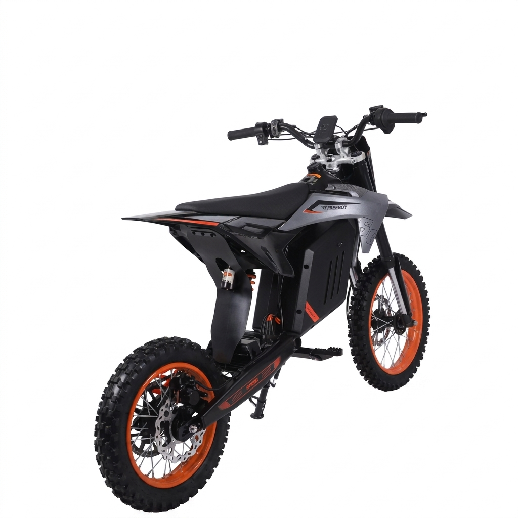 E-RYDEZ Speed 3000 E-Dirtbike – Heckansicht schräg