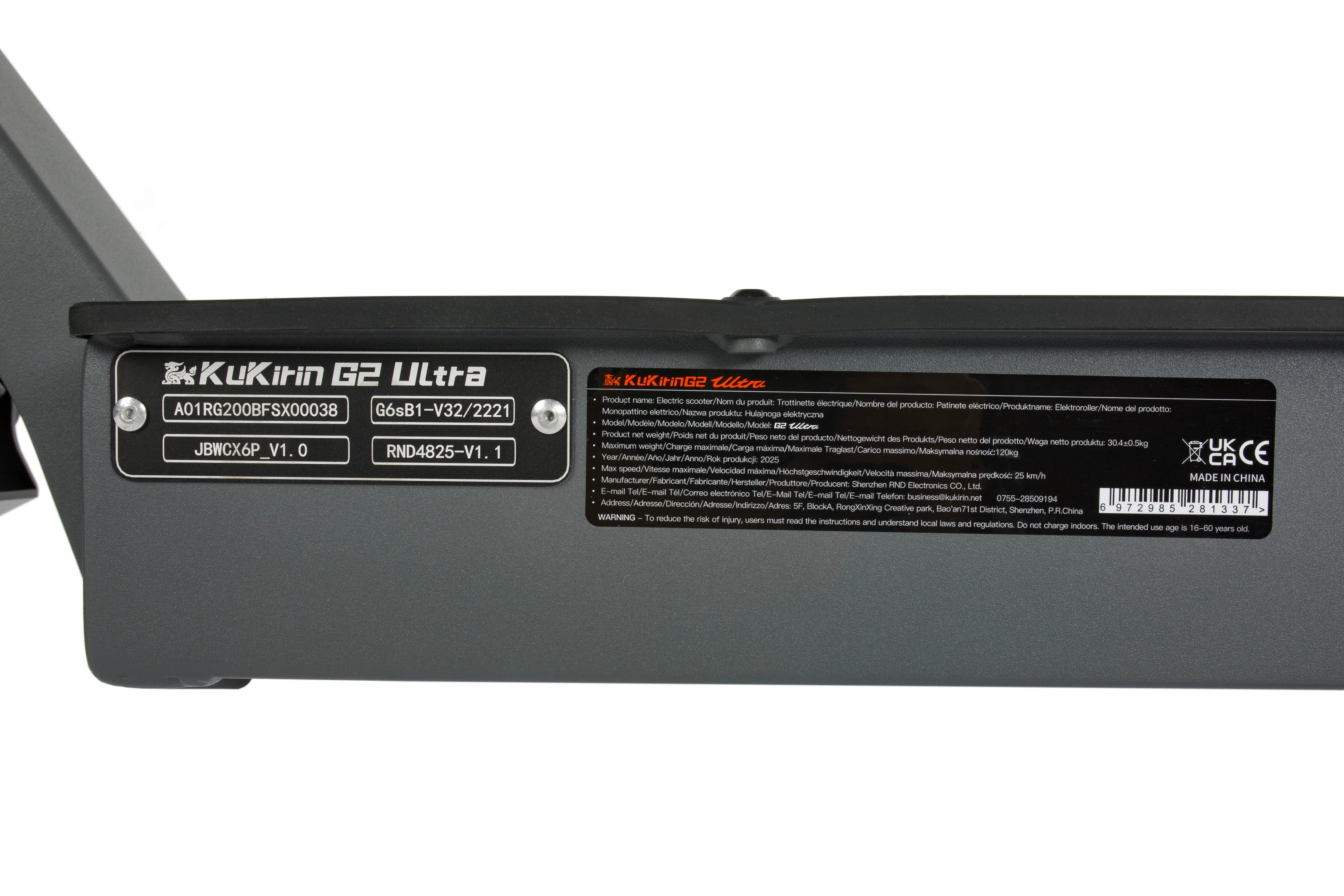 KuKirin G2 Ultra 48V 18Ah Akku, 2 x 800W (Dual-Motor)